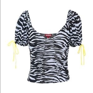 STAUD zebra print top